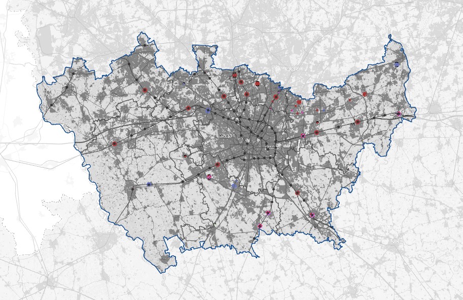 Funzione prevalente dei luoghi urbani di mobilità